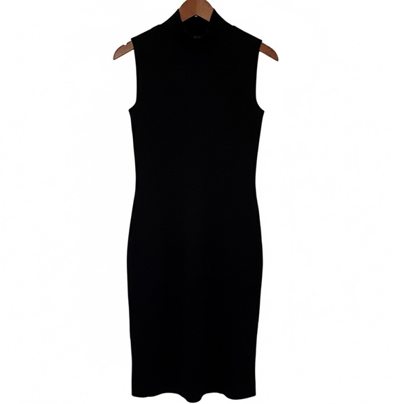 House of Harlow 1960 Dresses & Skirts - House of Harlow Mock Neck Ribbed Midi Dress Small Black Side Slit Revolve EUC